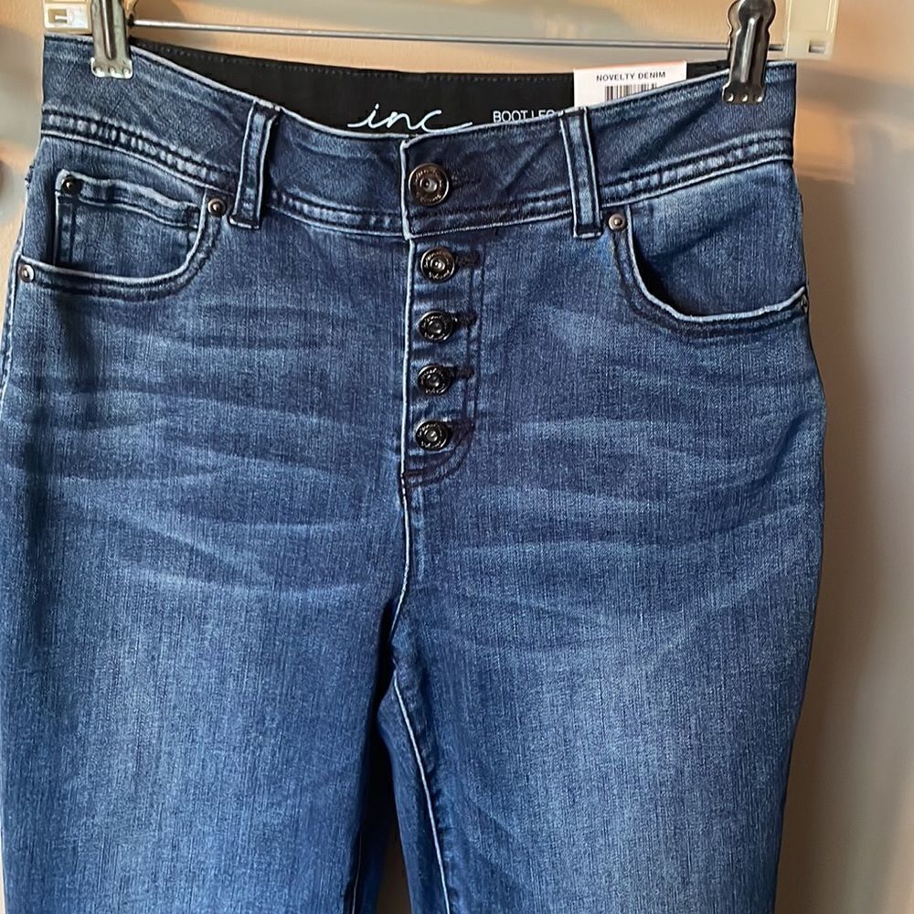 INC High Waist Button Fly Bootleg Jeans